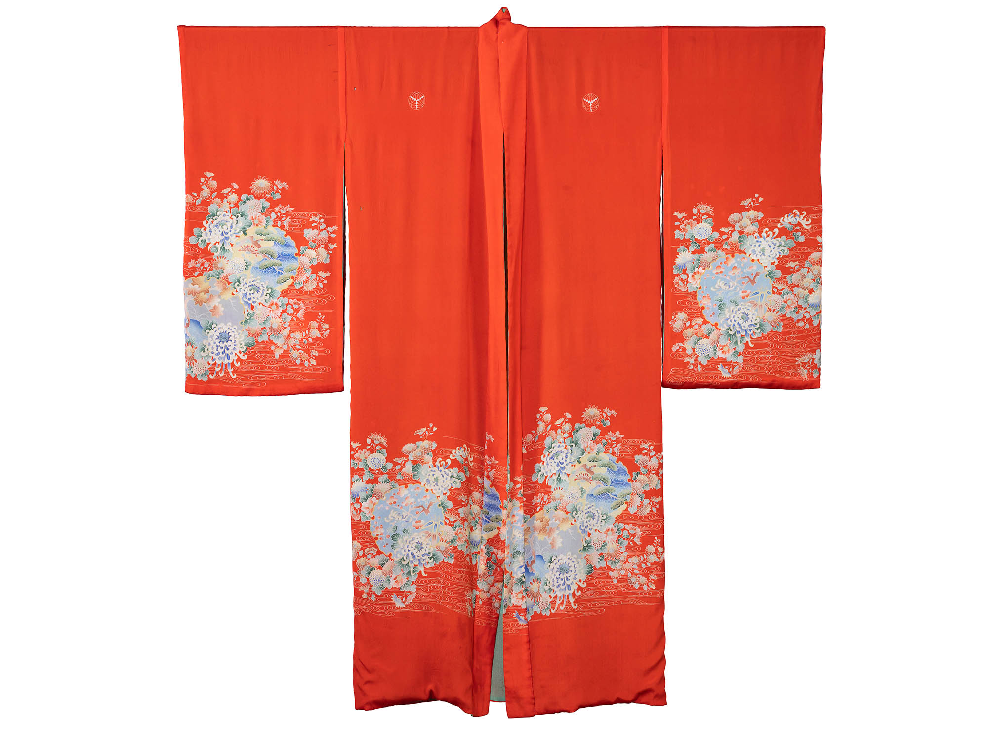 3B-Silk-12506-green-and-coral-printed-crepe-kimono_1
